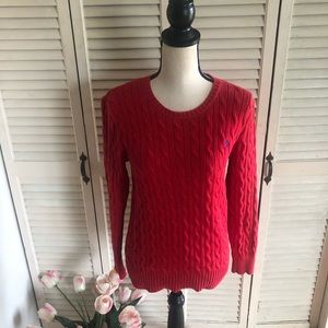 Polo Ralph Lauren Red Pullover Sweater With Logo